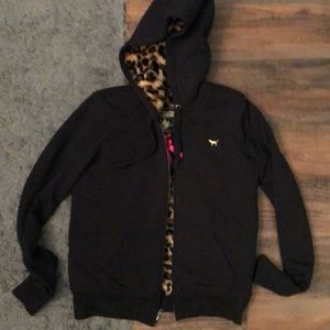 NWOT Pink Hooded zip up. Size small